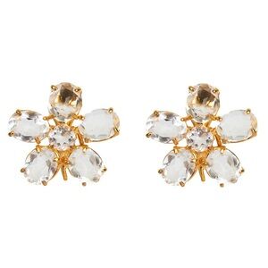 Clear Quartz Flower Earrings
